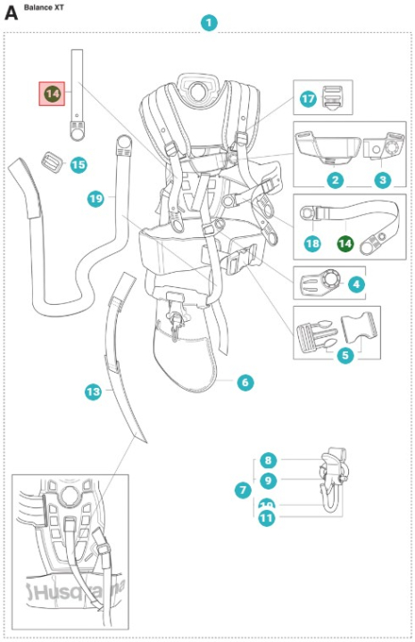 Band 5039961-07 in the group Spare Parts / Spare parts Brushcutters / Spare parts Husqvarna 555RXT at GPLSHOP (5039961-07)