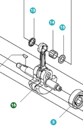 Crankshaft in the group Spare Parts / Spare Parts Leaf Blowers / Spare parts Husqvarna 530BT at GPLSHOP (5041193-01)