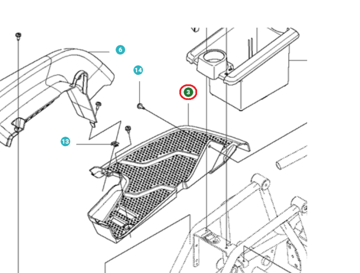 Foot plate in the group Spare Parts / Spare Parts Jonsered Ride-On Front Mowers / Spare parts Jonsered FR 2312 MA at GPLSHOP (5218891-02)