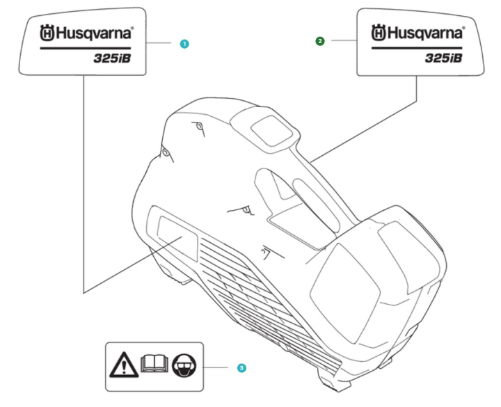 Decal Product Decal Right 325I in the group Spare Parts / Spare Parts Leaf Blowers / Spare parts Husqvarna 325iB at GPLSHOP (5296339-01)