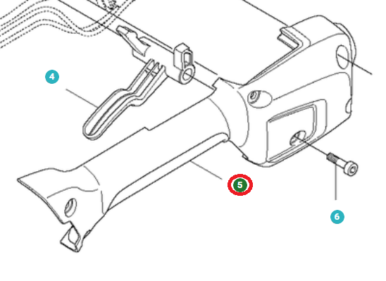 Handle in the group Spare Parts / Spare Parts Hedge Trimmers / Spare parts Husqvarna 520iHT4 at GPLSHOP (5770132-02)