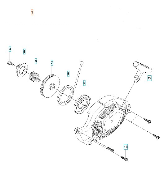 Starter Husqvarna 439 in the group Spare Parts / Spare parts Chainsaws / Spare parts Husqvarna 439 at GPLSHOP (5793098-01)