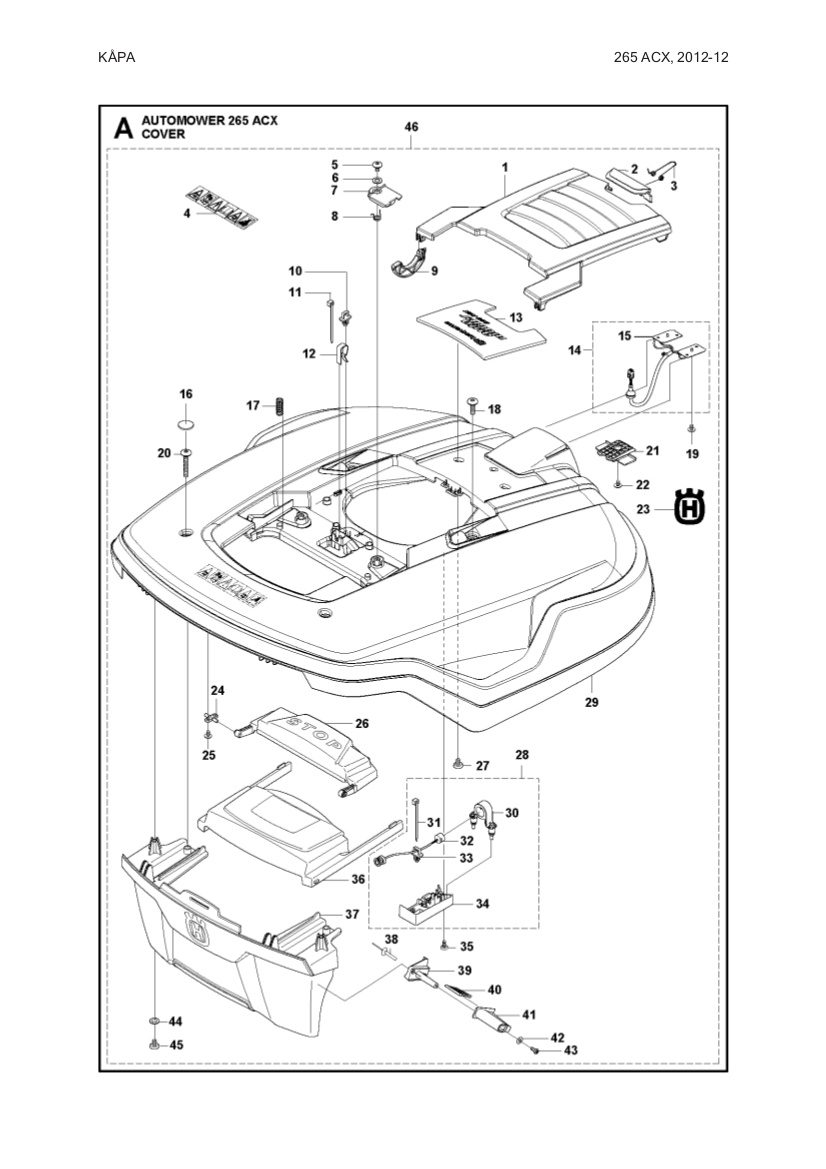 Body complete Automower 265 ACX