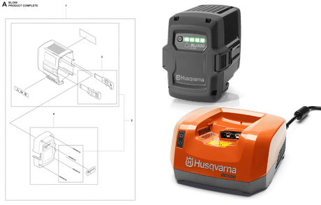 Reservdelar till Husqvarna batterier och laddare